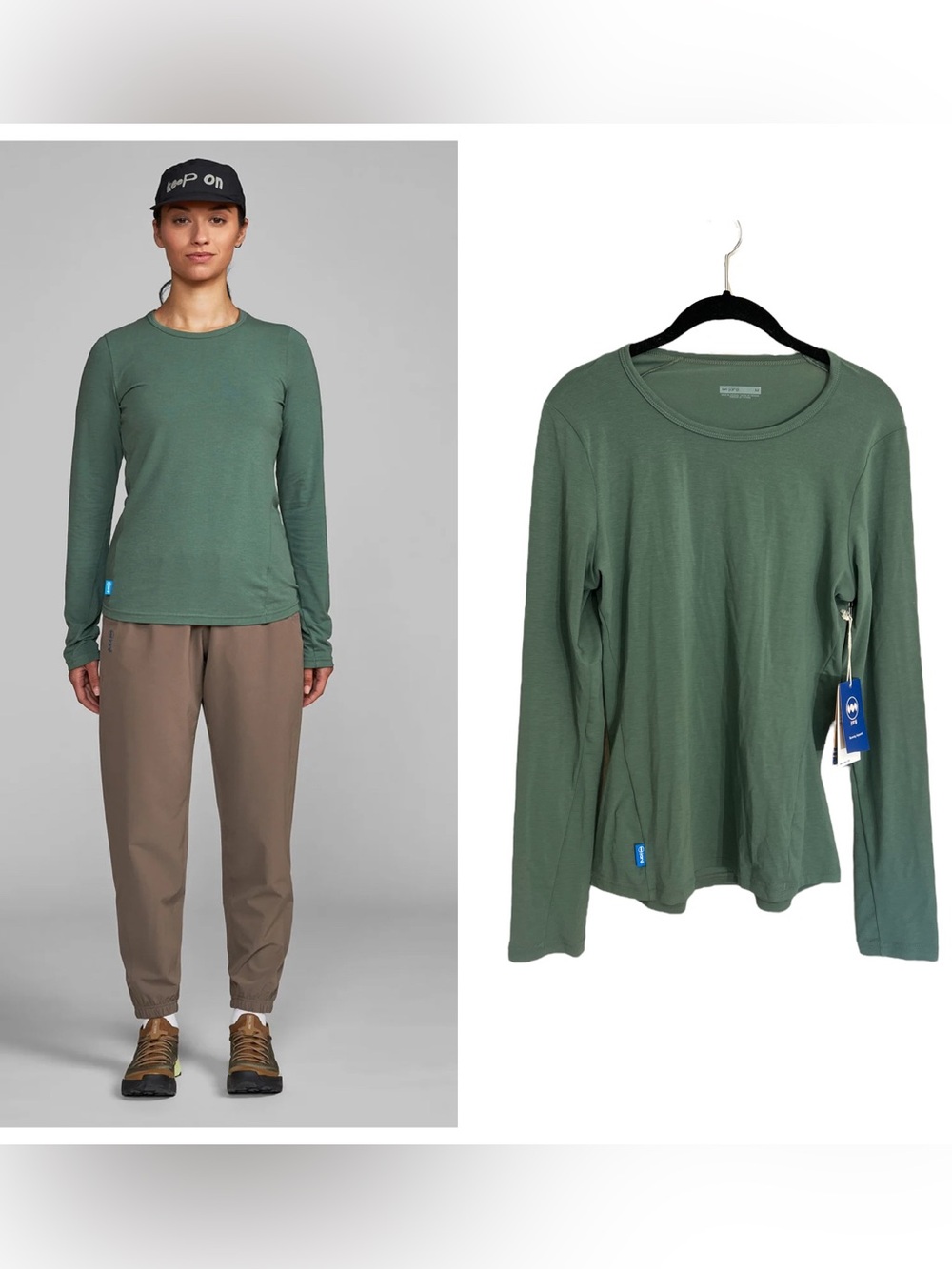 NWT Janji Circa daily long sleeve shirt spruce green sz M lightweight active run